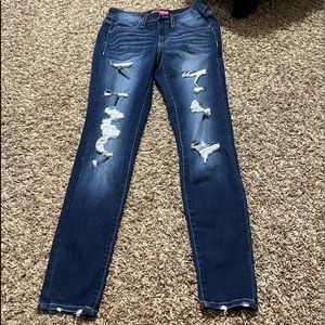 ankle jegging ripped jeans